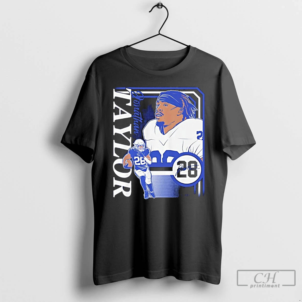 Classic Jonathan Taylor 28 Indianapolis Colts Collage Frame Signature T Shirts