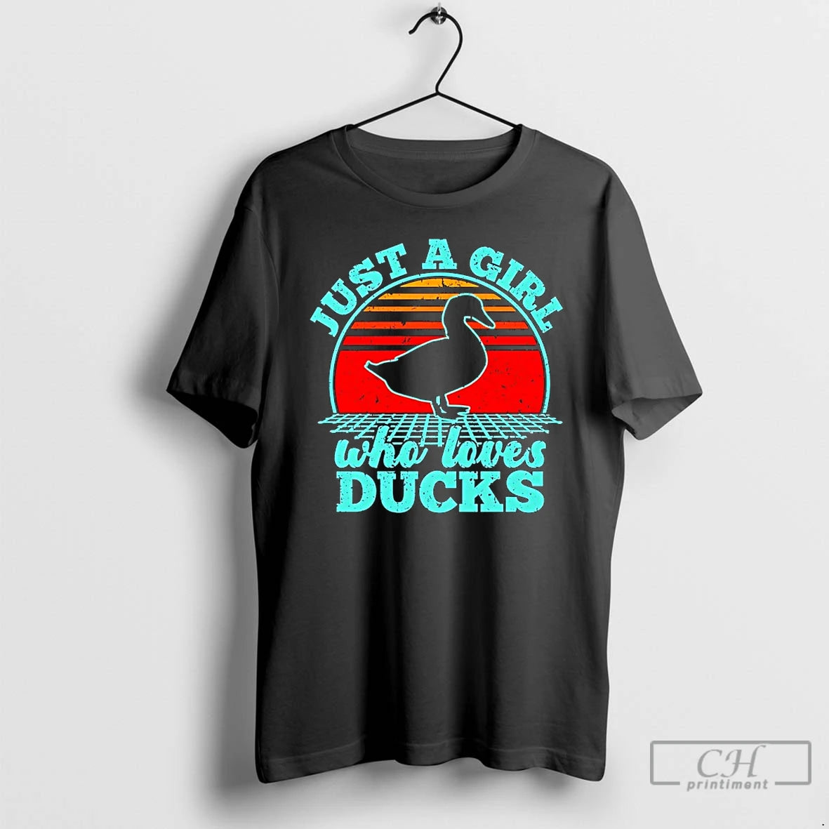 Classic Just A Girl Who Loves Ducks Sunset T-Shirts, Hoodie, Sweatshirt | AU18TeeNovaLab.com