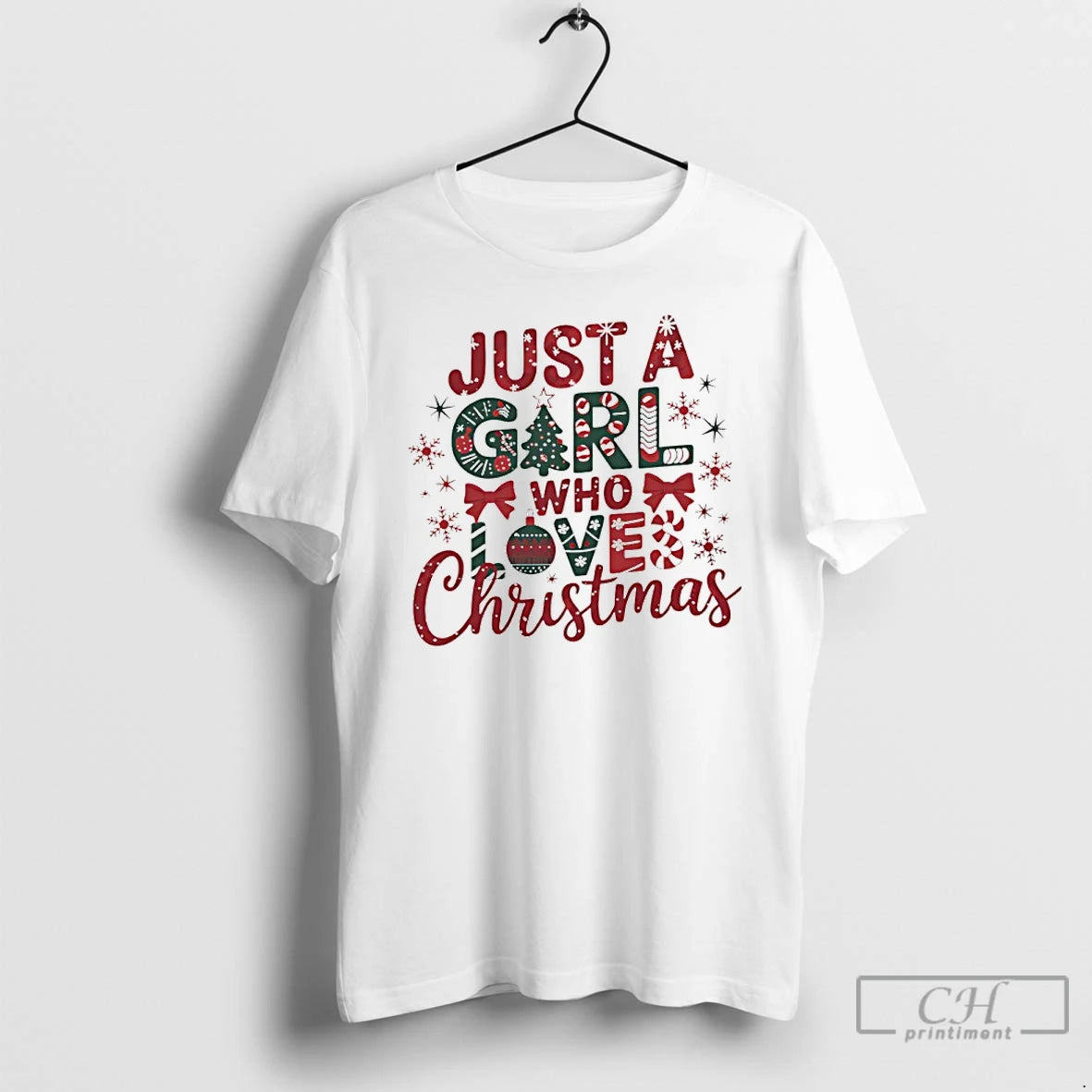 Classic Just A Girl Who Love Christmas T-Shirts, Hoodie, Sweatshirt | AU18TeeNovaLab.com