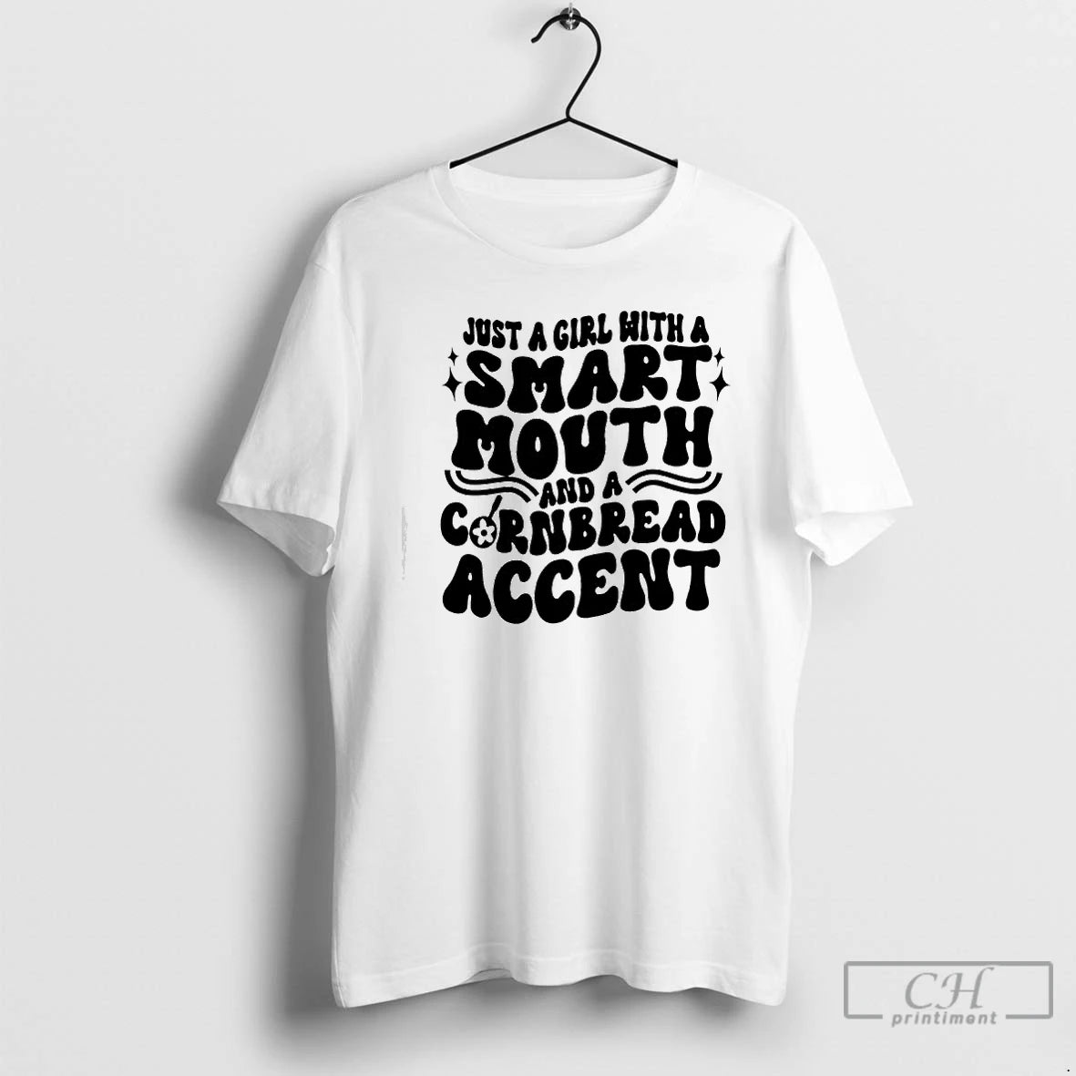 Classic Just A Girl With A Smart Mouth And Cornbread Accent T-Shirts, Hoodie, Sweatshirt | AU18TeeNovaLab.com
