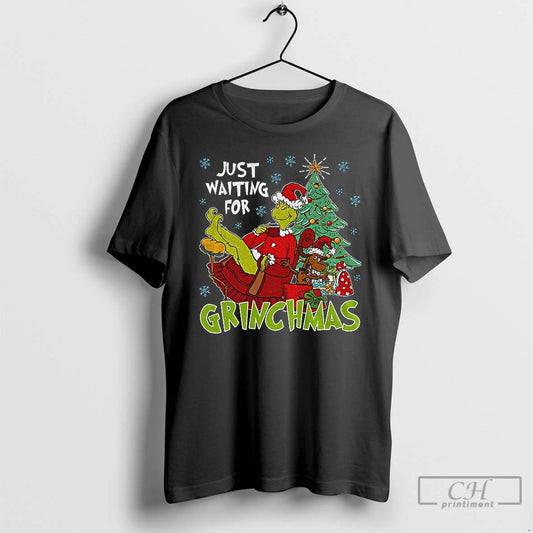 Classic Just Waiting For Grinchmas The Grinch Christmas T-Shirts, Hoodie, Sweatshirt | AU18TeeNovaLab.com