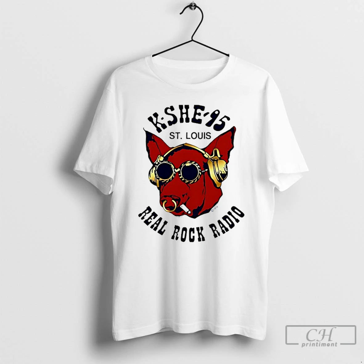 Classic Kshe 95 Real Rock Radio Dog Smoking T Shirts