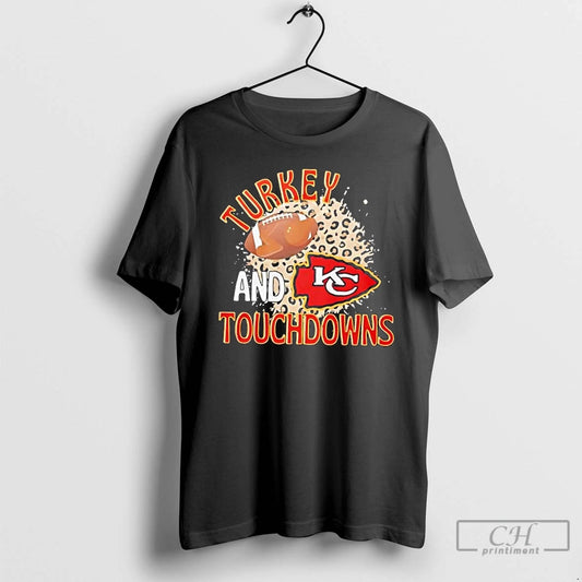 Classic Kansas City Chiefs Turkey And Touchdowns Thanksgiving T Shirts