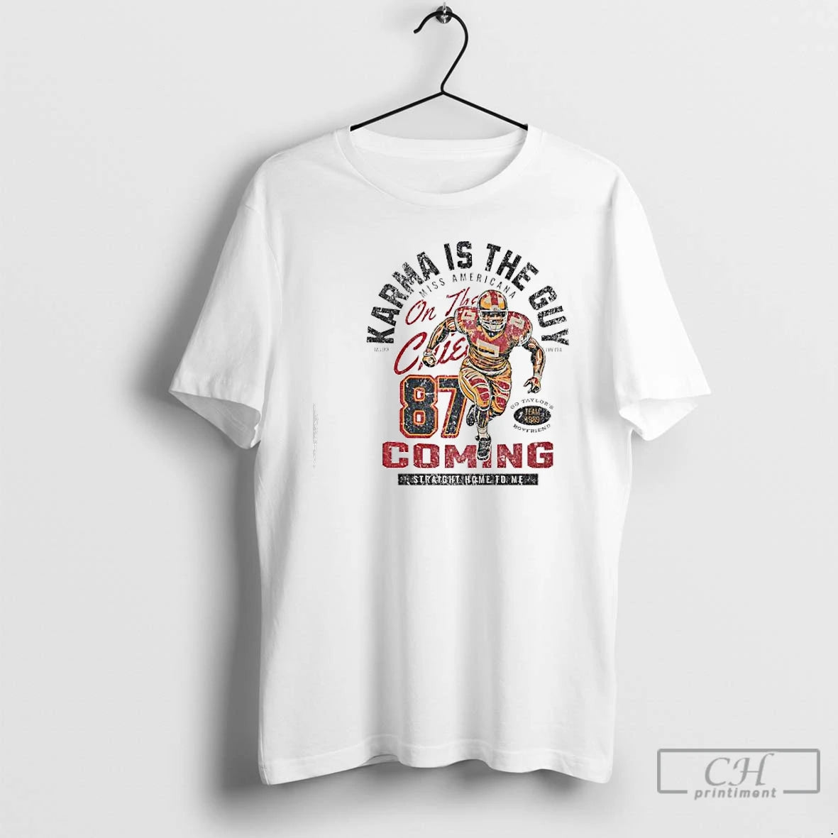 Classic Karma Is The Guy On The Guy Chiefs 87 Ready T-Shirts, Hoodie, Sweatshirt | AU18TeeNovaLab.com