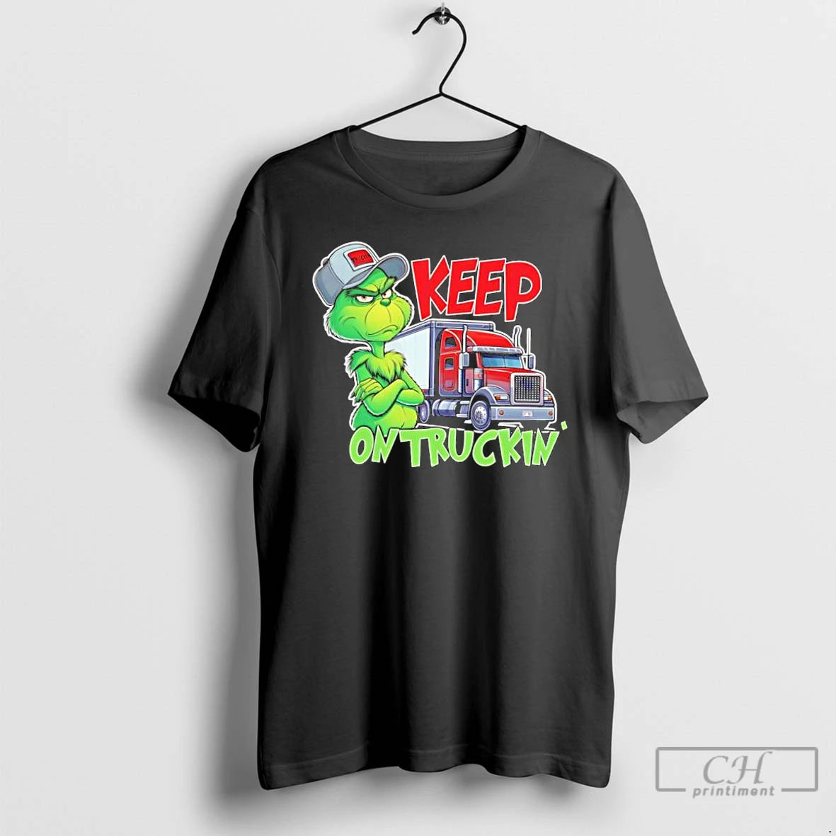 Classic Keep On Truckin Christmas Grinch Truck Driver T-Shirts, Hoodie, Sweatshirt | AU18TeeNovaLab.com