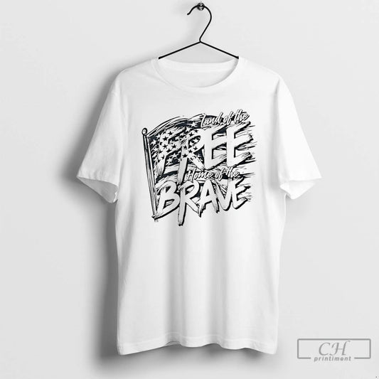 Classic Land Of The Free Home Of The Brave American Flag T-Shirts, Hoodie, Sweatshirt | AU18TeeNovaLab.com