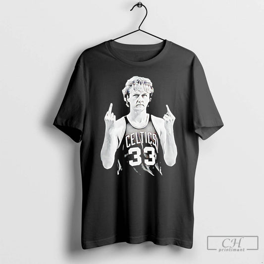 Classic Larry Bird Middle Finger T Shirts