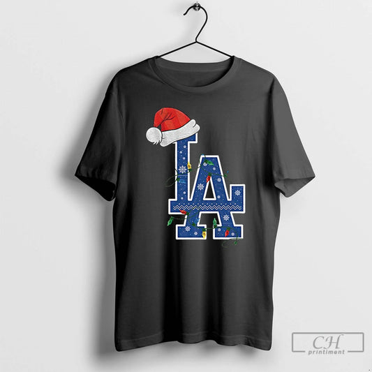 Classic Los Angeles Dodgers Santa Hat Christmas Lights Mlb Baseball 2025 T-Shirts, Hoodie, Sweatshirt | AU18TeeNovaLab.com