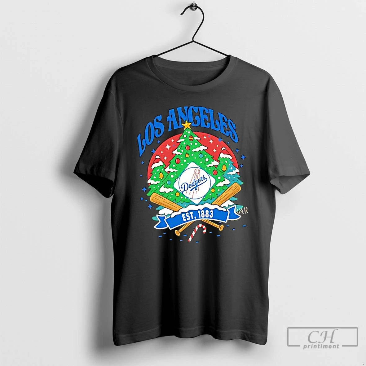Classic Los Angeles Dodgers Ugly Christmas Tree Motif Est 1883 Logo T-Shirts, Hoodie, Sweatshirt | AU18TeeNovaLab.com