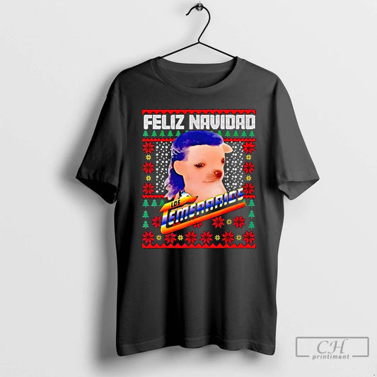 Classic Los Temerarios Dog Merry Christmas Feliz Navidad T-Shirts, Hoodie, Sweatshirt | AU18TeeNovaLab.com