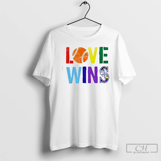 Classic Love Wins Seattle Mariners Seize The Moment 2 Sided T Shirts