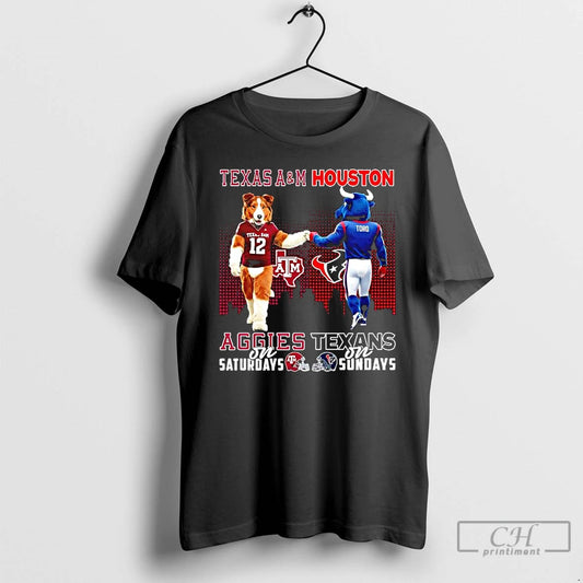 Classic Mascot Of Texas Am Aggies On Saturdays And Houston Texans On Sundays T Shirts Hoodie, Sweatshirt | AU18TeeNovaLab.com