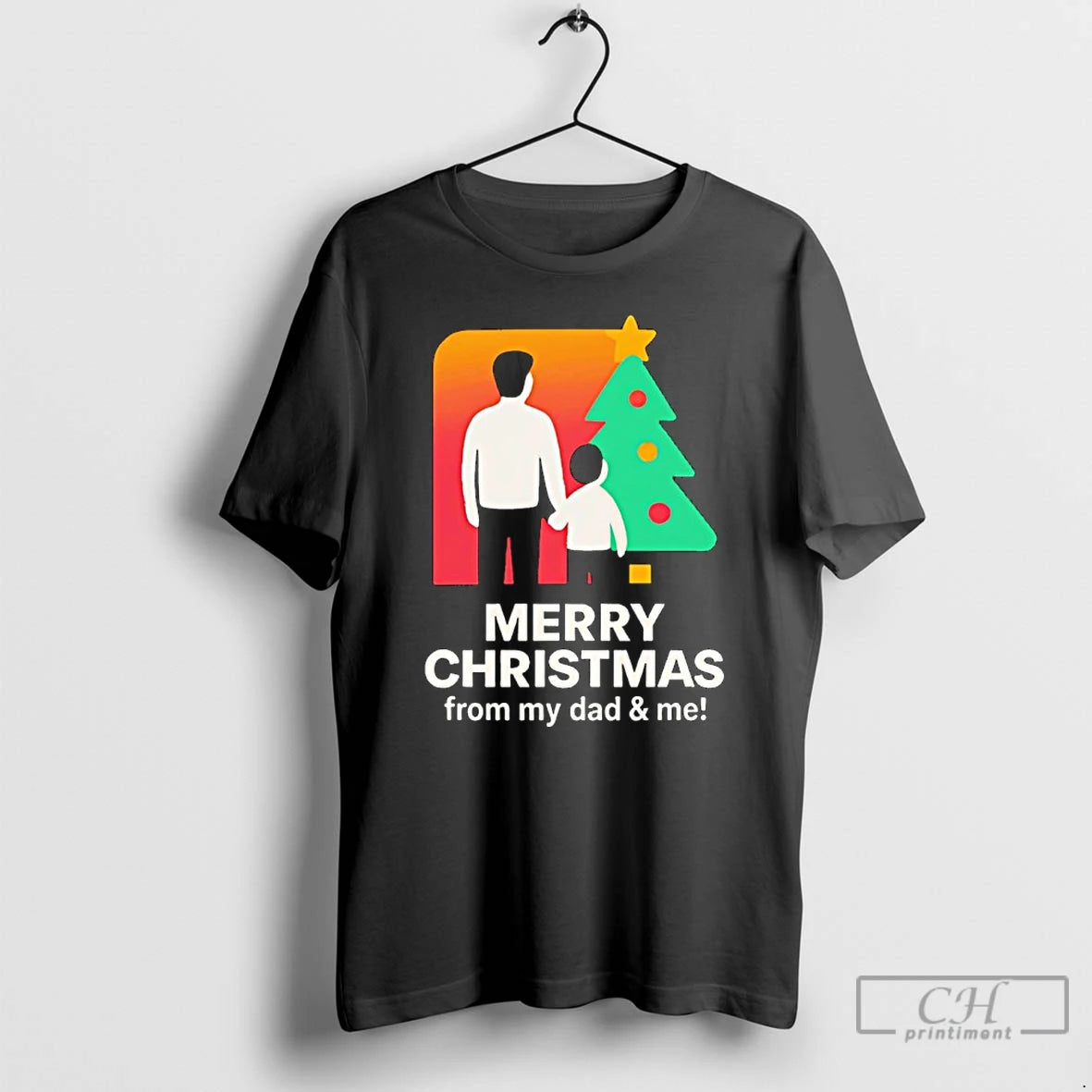 Classic Merry Christmas From Dad And Me T-Shirts, Hoodie, Sweatshirt | AU18TeeNovaLab.com