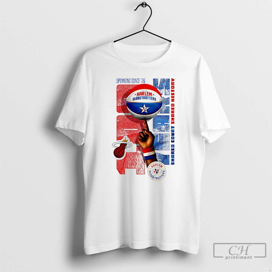 Classic Miami Heat X Harlem Globetrotters Spinning Since 26 T-Shirts, Hoodie, Sweatshirt | AU18TeeNovaLab.com