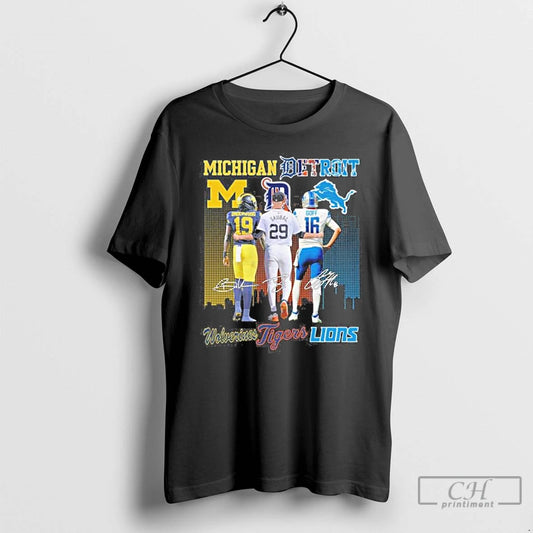 Classic Michigan Wolverines Underwood Tigers Skubal And Lions Goff T Shirts