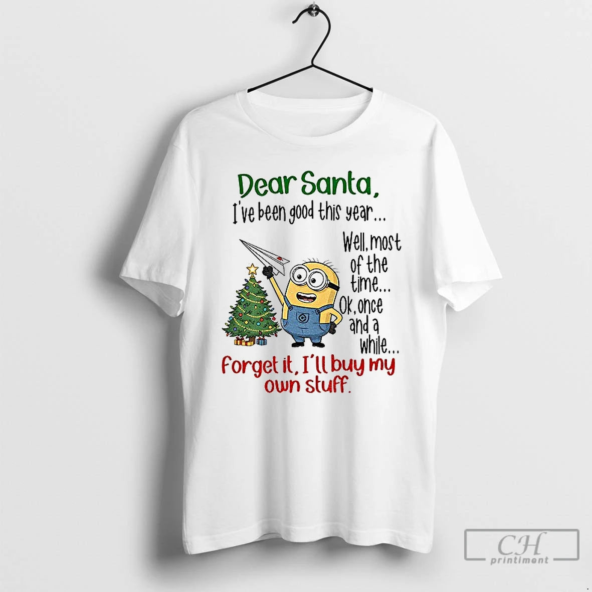 Classic Minion Christmas Tree Dear Santa Ive Been Good This Year Well Most Of The