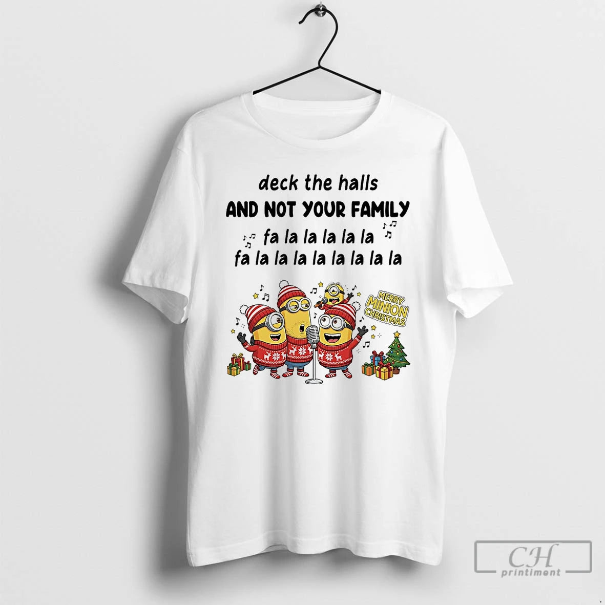 Classic Minion Deck The Halls And Not Your Family Christmas T-Shirts, Hoodie, Sweatshirt | AU18TeeNovaLab.com