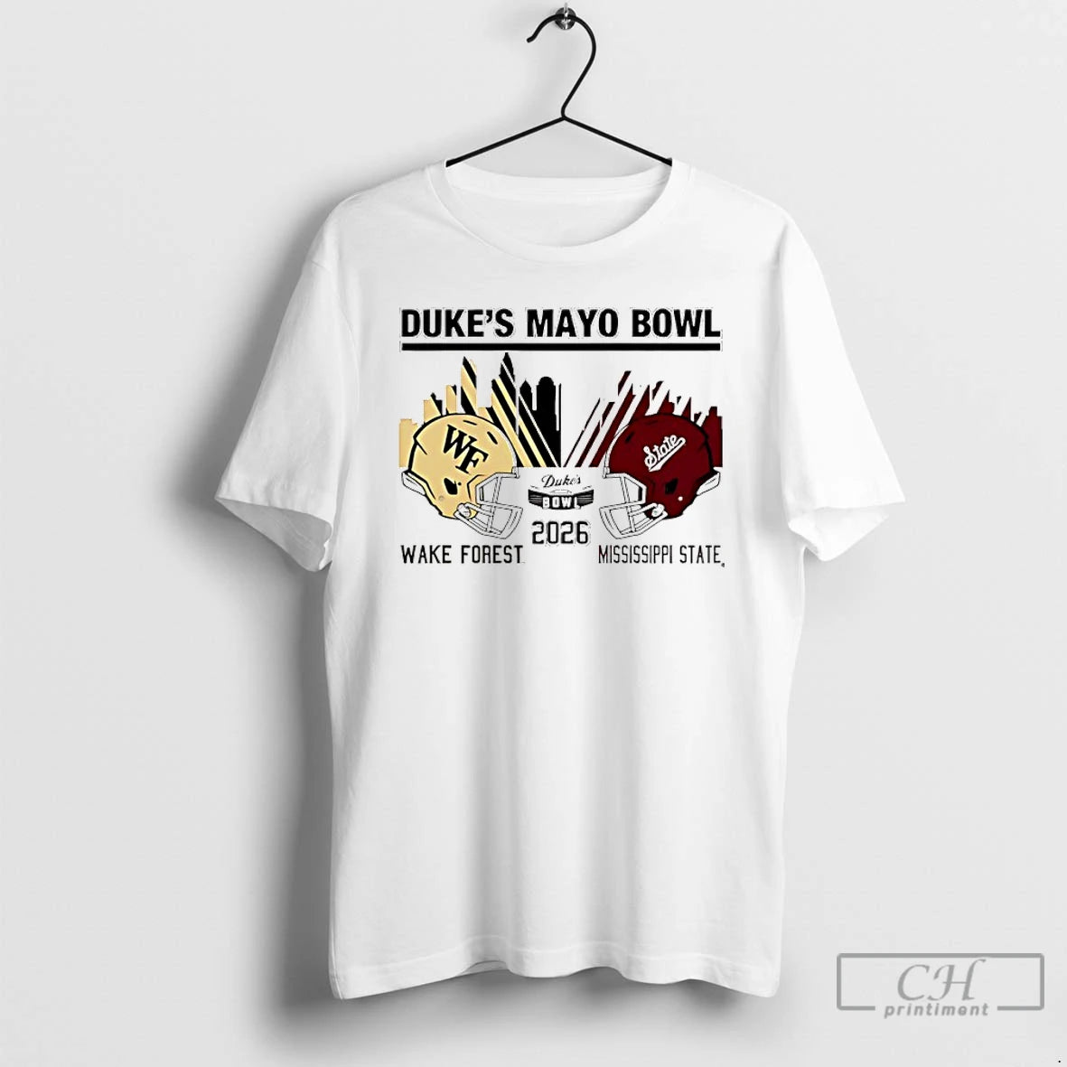 Classic Mississippi State Vs Wake Forest 2026 Dukes Mayo Bowl Match Up T Shirts Sweater Hoodie, Sweatshirt