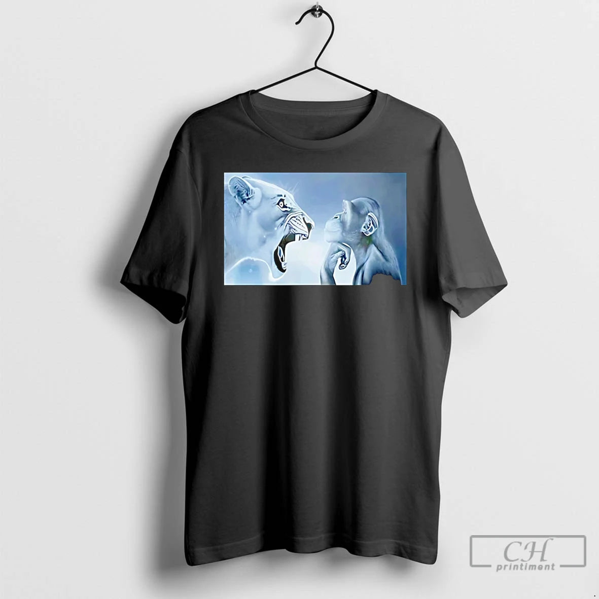 Classic Monkey And Lion Stare Meme T-Shirts, Hoodie, Sweatshirt | AU18TeeNovaLab.com