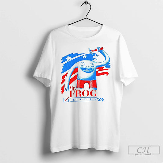 Classic Mr Frog Election 24 Patriotic Red Blue Frog Graphic T-Shirts, Hoodie, Sweatshirt | AU18TeeNovaLab.com