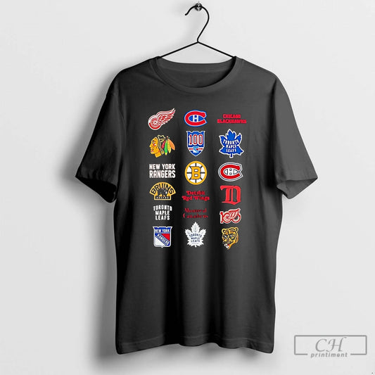 Classic Nhl 6 Starter Teams Logo Collage T-Shirts, Hoodie, Sweatshirt | AU18TeeNovaLab.com