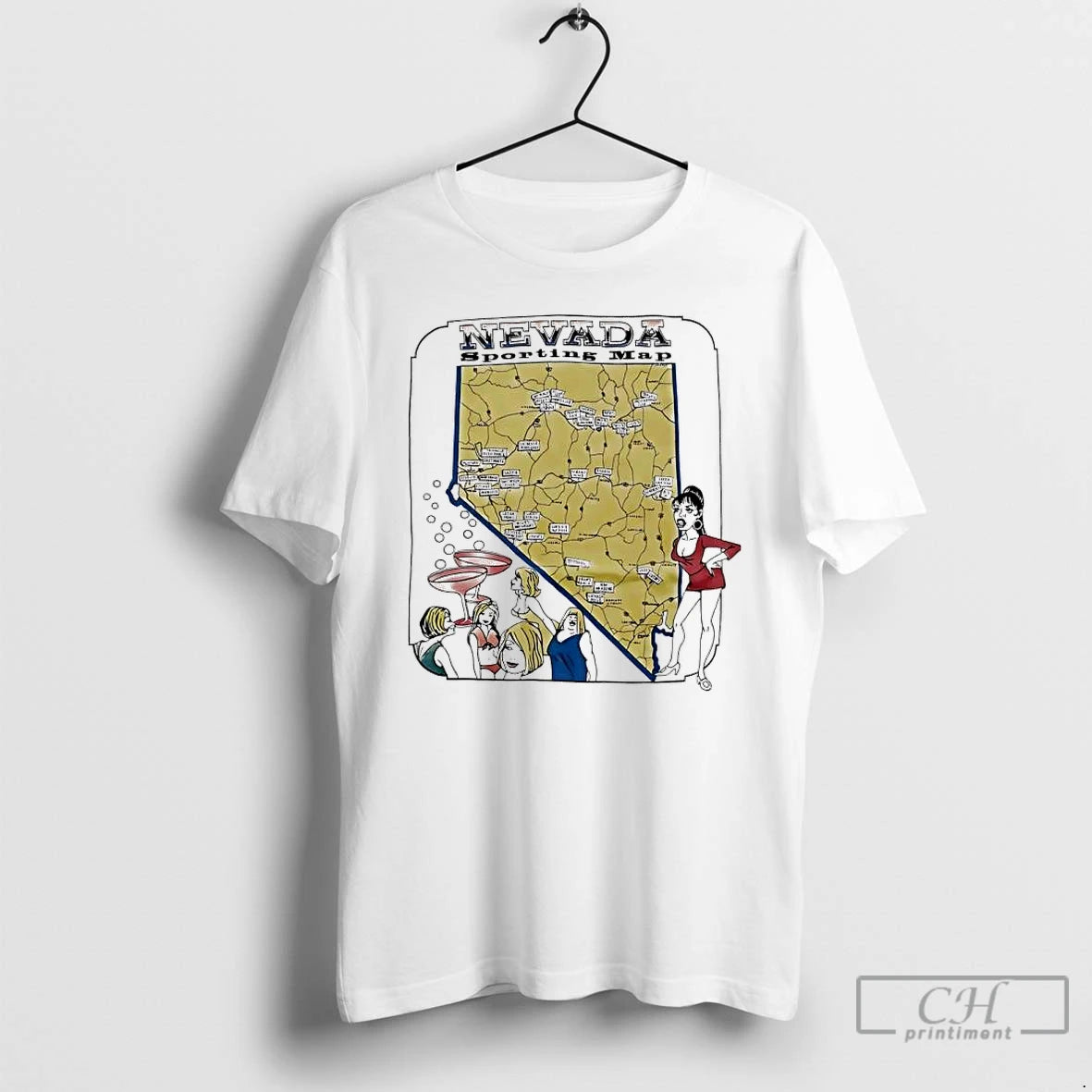 Classic Nevada Sporting Map Cartoon Vintage T-Shirts, Hoodie, Sweatshirt | AU18TeeNovaLab.com