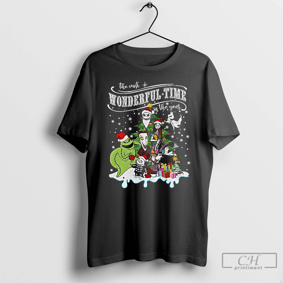 Classic Nightmare Before Santa Hat The Most Wonderful Time Of The Year Merry Christmas T-Shirts, Hoodie, Sweatshirt