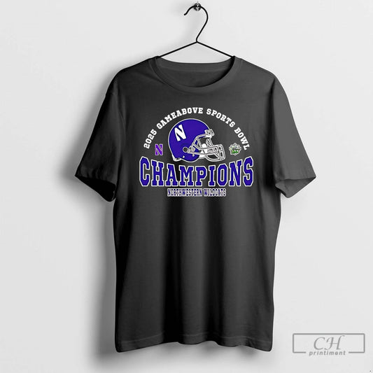 Classic Northwestern Wildcats 2025 Gameabove Sports Bowl Champions Helmet T-Shirts, Hoodie, Sweatshirt | AU18TeeNovaLab.com
