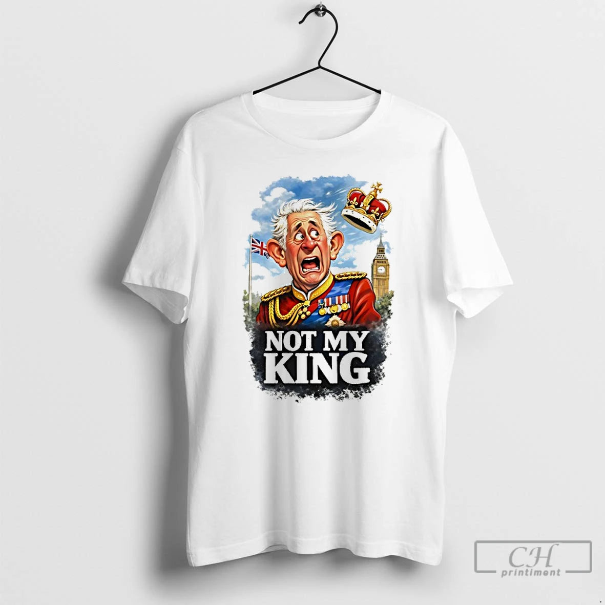 Classic Not My King British Monarchy Satire Cartoon T-Shirts, Hoodie, Sweatshirt | AU18TeeNovaLab.com