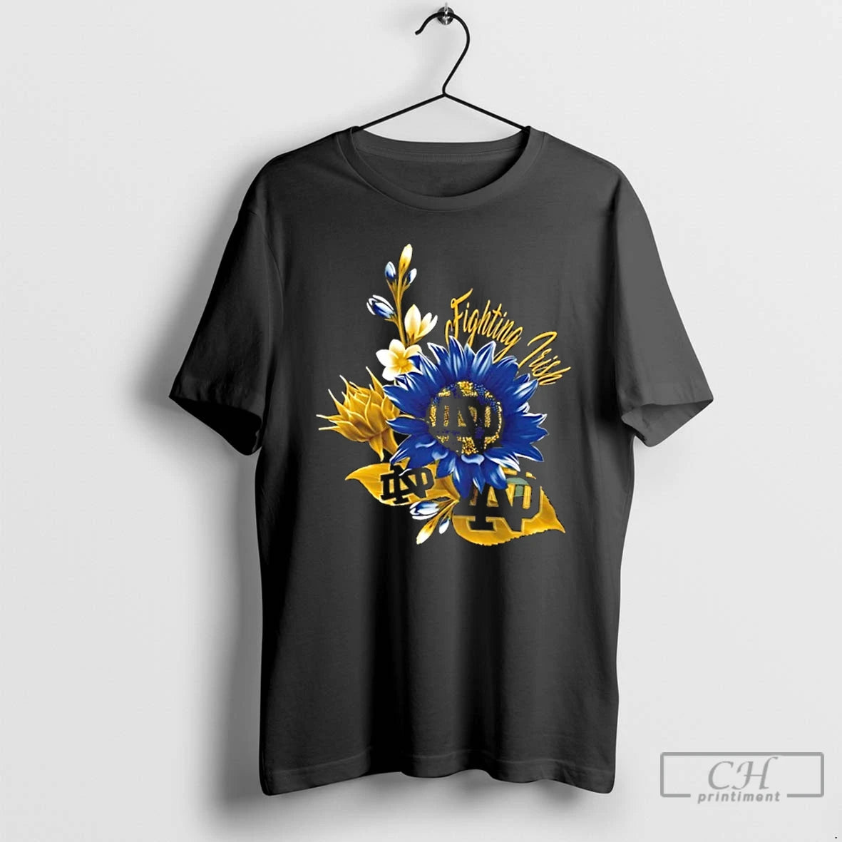 Classic Notre Dame Fighting Irish Football X Sunflower Floral T-Shirts, Hoodie, Sweatshirt | AU18TeeNovaLab.com
