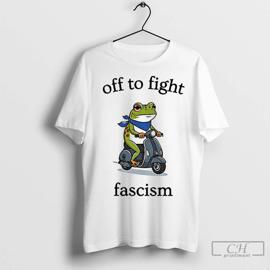 Classic Off To Fight Fascism Protest Portland Frog Scooter Abolish Ice