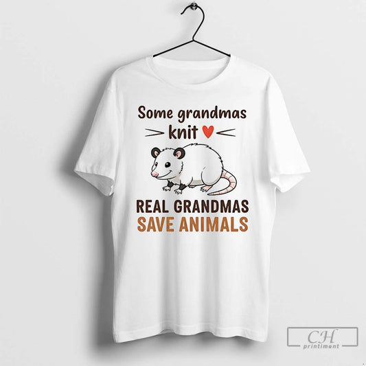 Classic Opossum Some Grandmas Knit Real Grandmas Save Animals T-Shirts, Hoodie, Sweatshirt | AU18TeeNovaLab.com