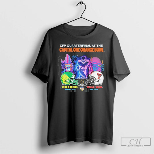 Classic Oregon Vs Texas Tech 2026 Cfp Orange Bowl Art Deco Game T Shirts Sweater Hoodie, Sweatshirt | AU18TeeNovaLab.com
