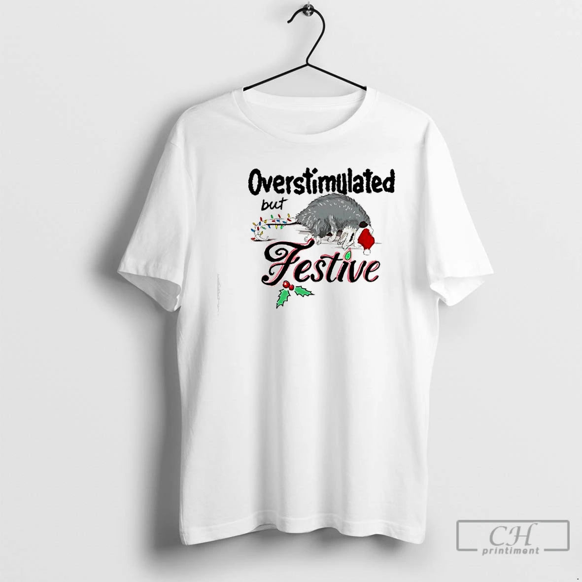 Classic Overstimulated But Festive Christmas Lights T-Shirts, Hoodie, Sweatshirt | AU18TeeNovaLab.com