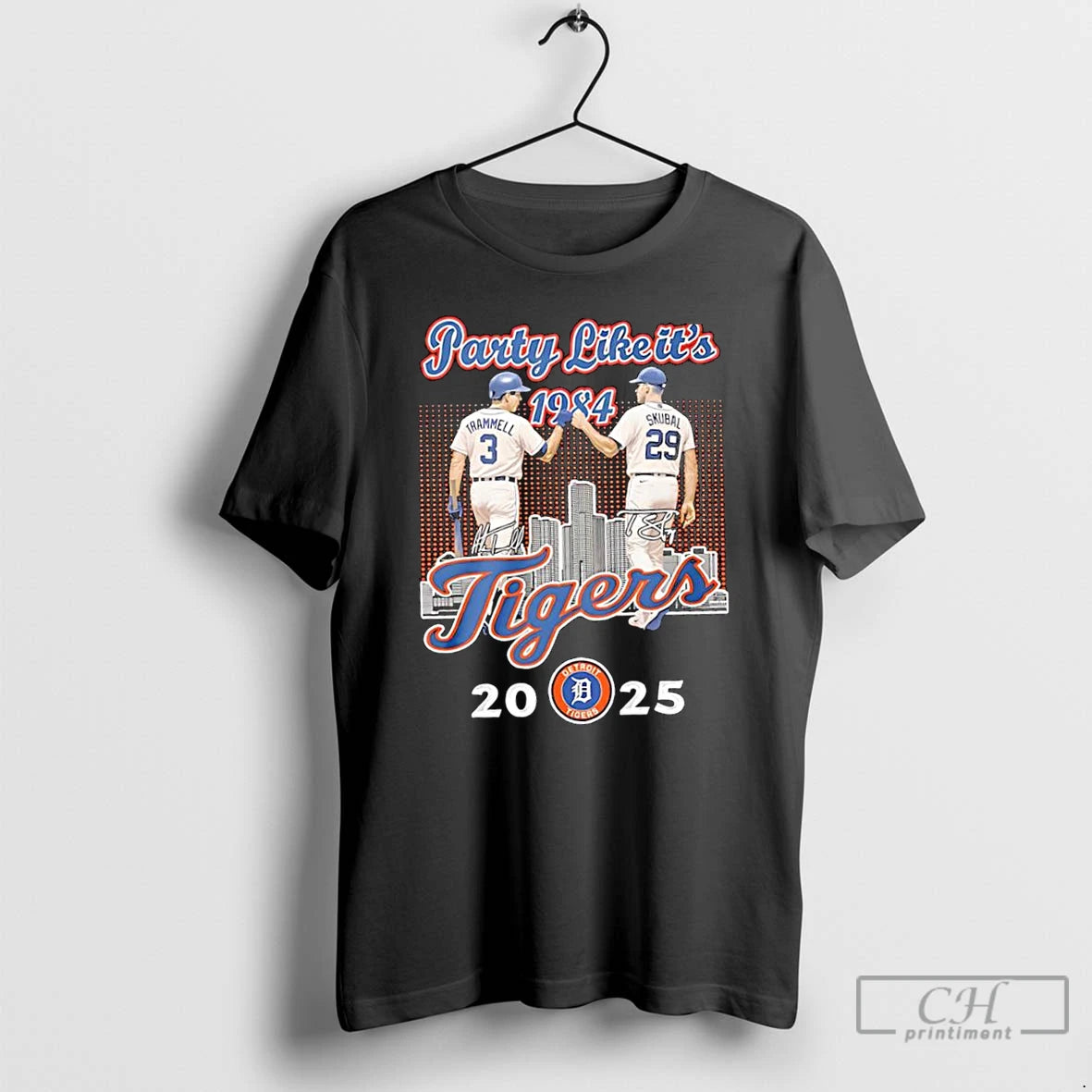 Classic Party Like Its 1984 Alan Trammell Tarik Skubal Detroit Tigers Signatures 2025 T Shirts