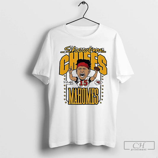Classic Patrick Mahomes Kansas City Chiefs Football Showtime Caricature Signature T Shirts