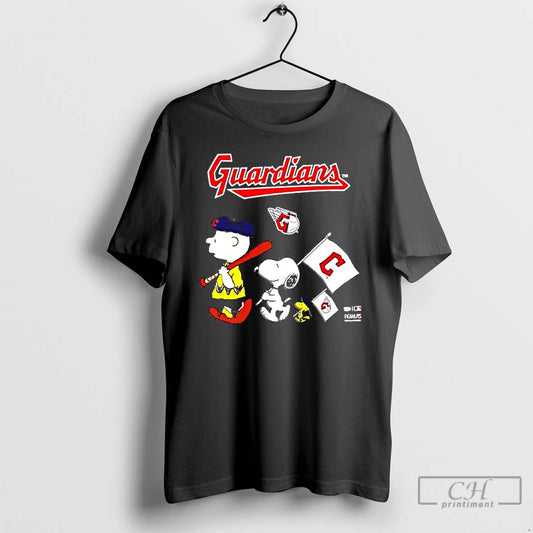 Classic Peanuts Chracters Flag With Cleveland Guardians T-Shirts, Hoodie, Sweatshirt | AU18TeeNovaLab.com