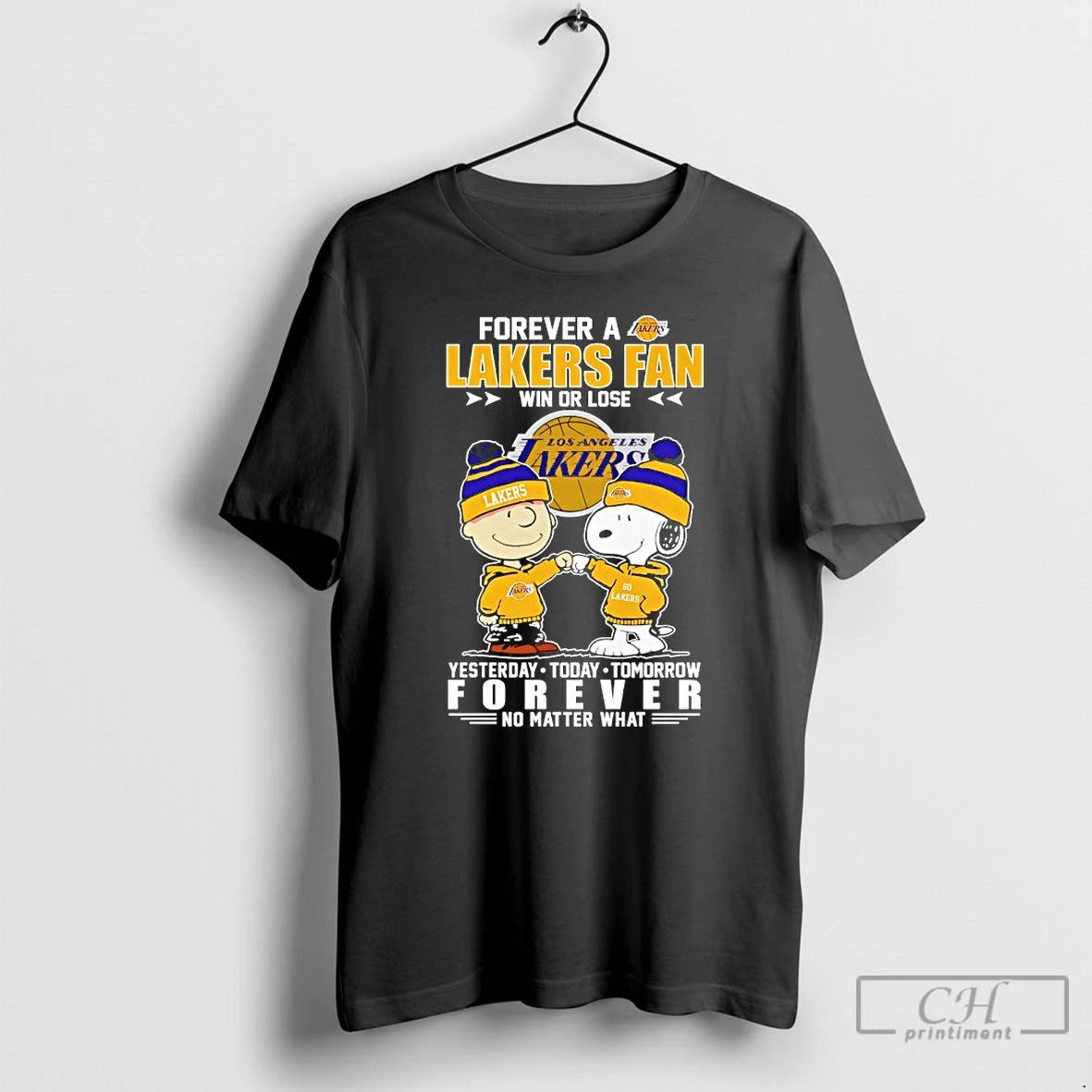 Classic Peanuts Forever A Lakers Fan Win Or Lose Yesterday Today Tomorrow Forever No Matter T-Shirts, Hoodie, Sweatshirt