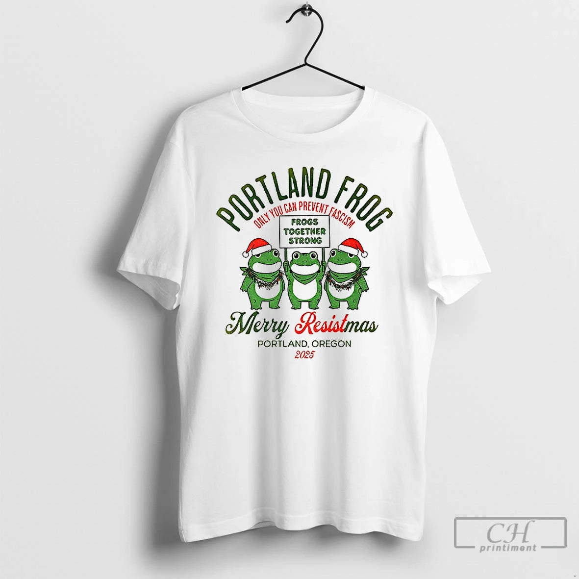 Classic Portland Frog Christmas Merry Resistmas 2025 Frog Together Strong T-Shirts, Hoodie, Sweatshirt | AU18TeeNovaLab.com