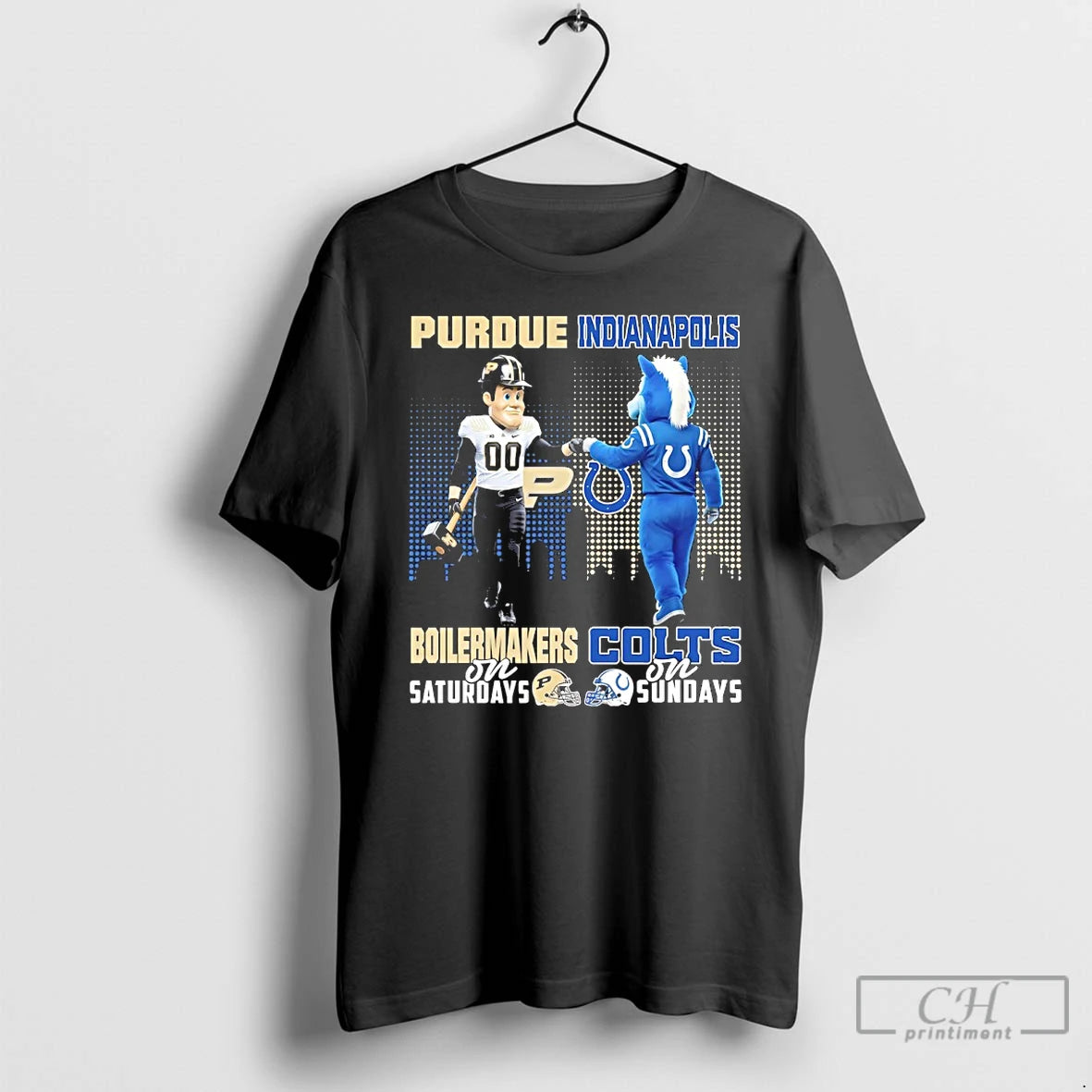 Classic Purdue Boilermakers On Saturday And Indianapolis Colts On Sundays Skyline Mascot T Shirts Sweater