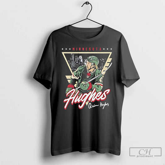 Classic Quinn Hughes Minnesota Wild Triangle Autographed Retro T-Shirts, Hoodie, Sweatshirt | AU18TeeNovaLab.com