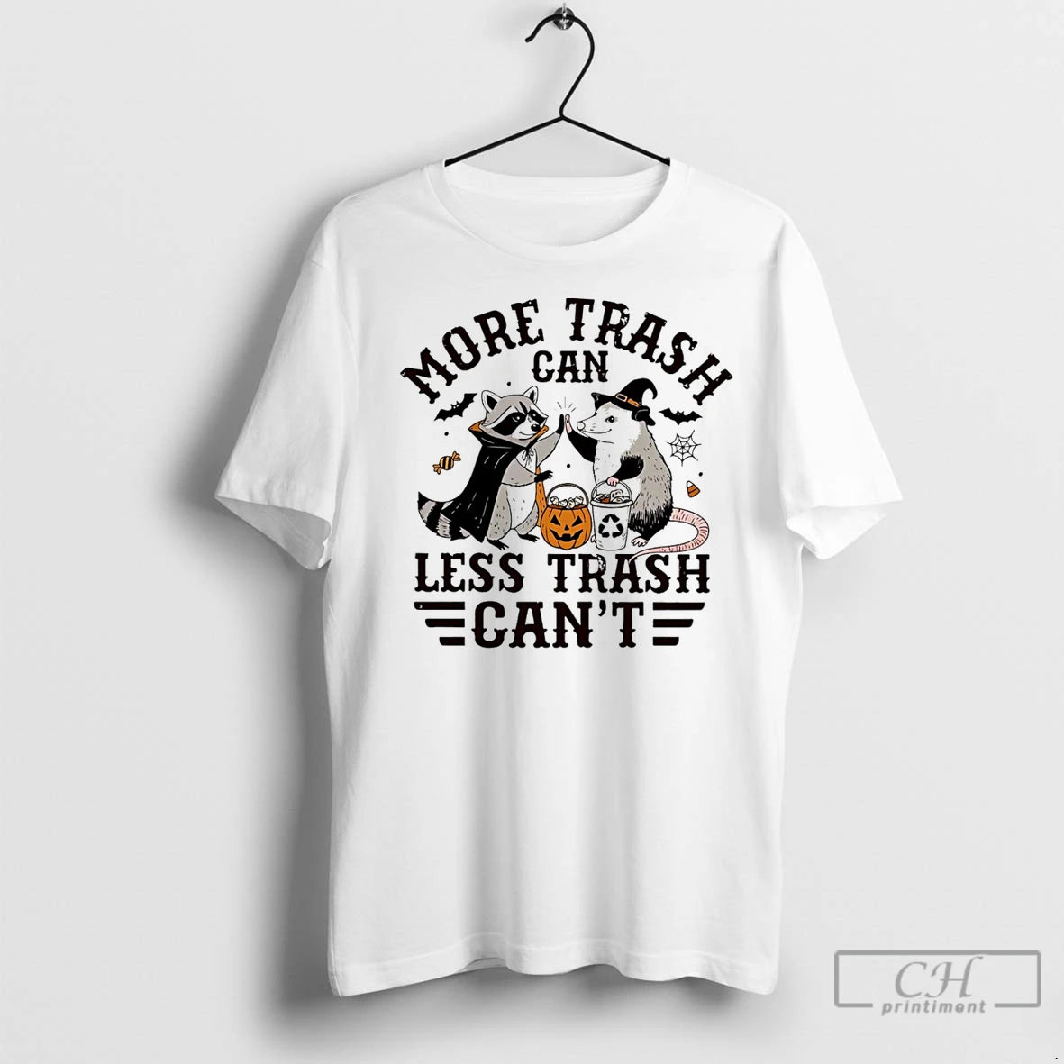 Classic Raccoon And Opossum More Trash Can Less Trash Cant Halloween T-Shirts, Hoodie, Sweatshirt | AU18TeeNovaLab.com