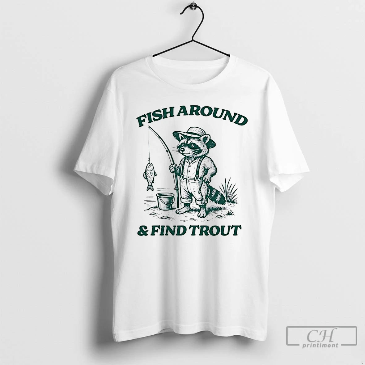 Classic Raccoon Fish Around And Find Trout T-Shirts, Hoodie, Sweatshirt | AU18TeeNovaLab.com