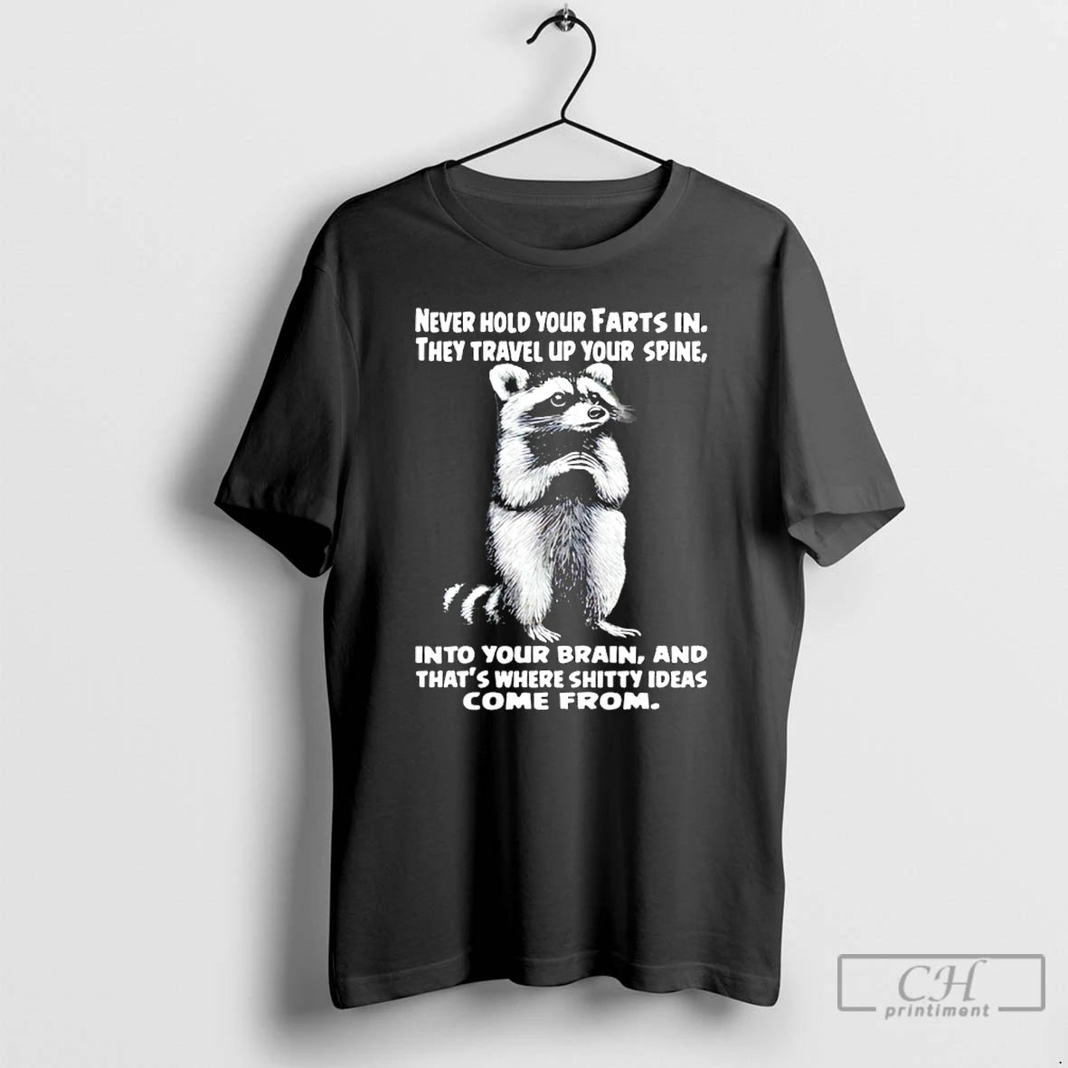 Classic Raccoon Never Hold Your Farts In They Travel Up Your Spine Into Your Brain T-Shirts, Hoodie, Sweatshirt