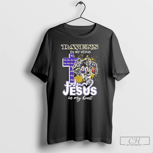 Classic Ravens In My Veins Jesus Mascot In My Heart Mascots T-Shirts, Hoodie, Sweatshirt | AU18TeeNovaLab.com