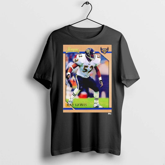 Classic Ray Lewis Baltimore Ravens Trading Card T Shirts