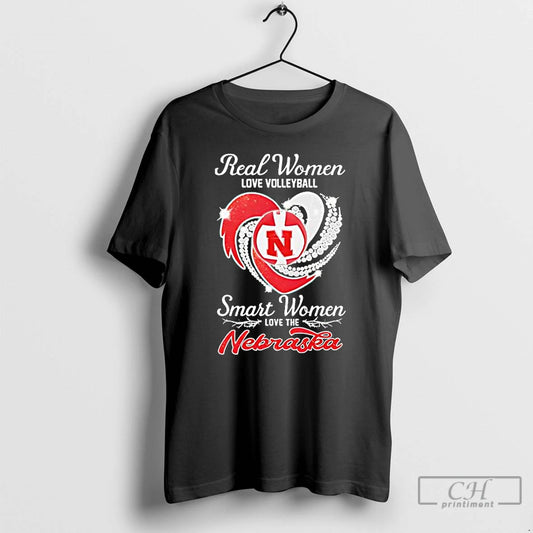 Classic Real Women Love Volleyball Smart Women Love The Nebraska T-Shirts, Hoodie, Sweatshirt | AU18TeeNovaLab.com
