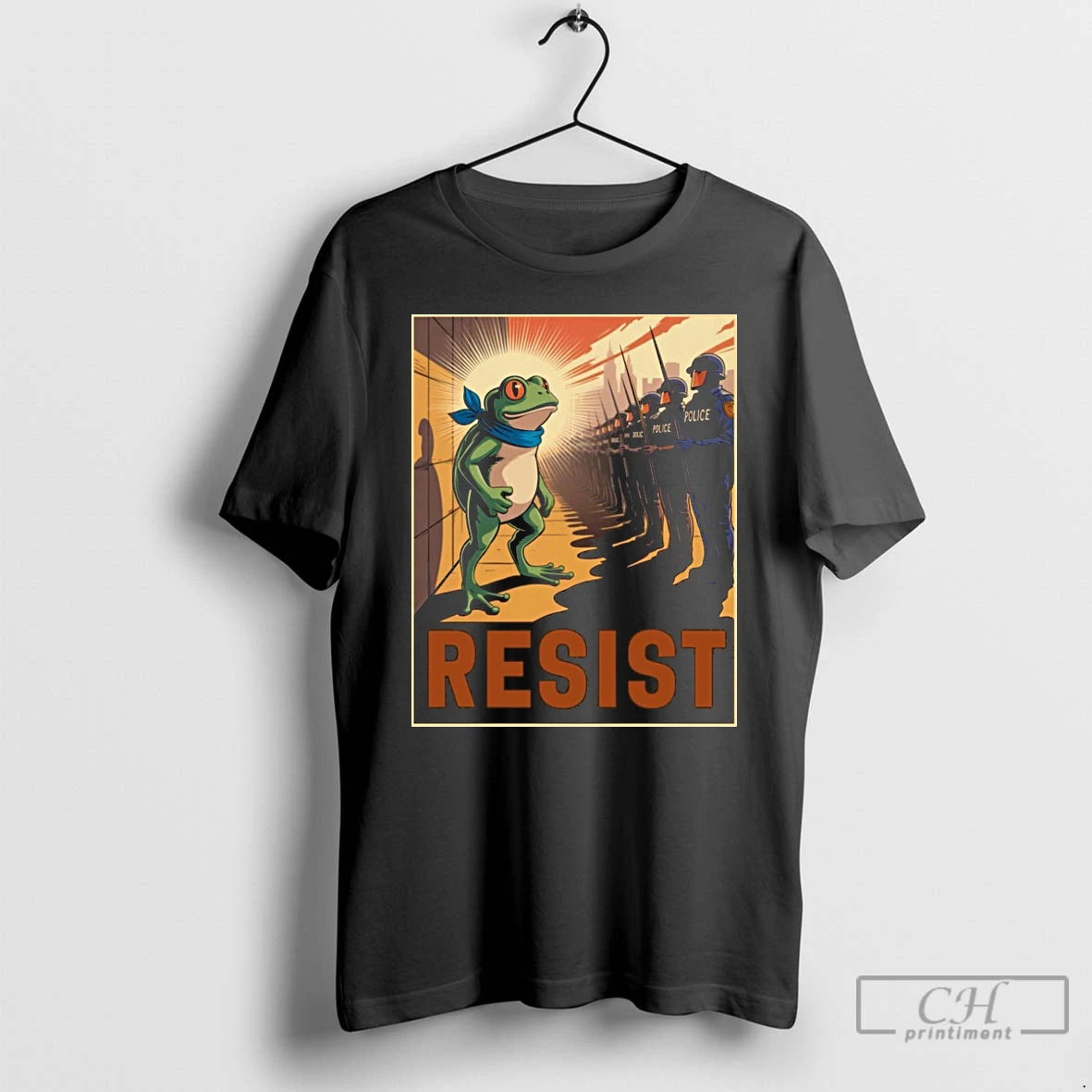 Classic Resist Police Portland Frog Protest Vintage T Shirts