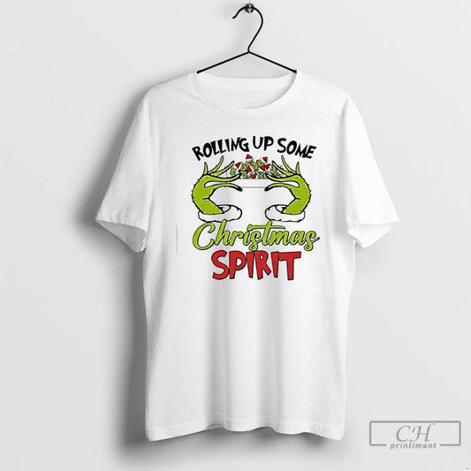 Classic Rolling Up Some Christmas Spirit Grinch Dish T-Shirts, Hoodie, Sweatshirt | AU18TeeNovaLab.com
