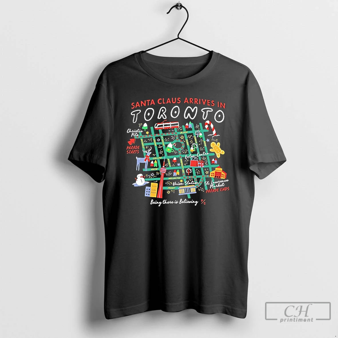 Classic Santa Claus Arrives In Toronto Being There Is Believing T-Shirts, Hoodie, Sweatshirt | AU18TeeNovaLab.com